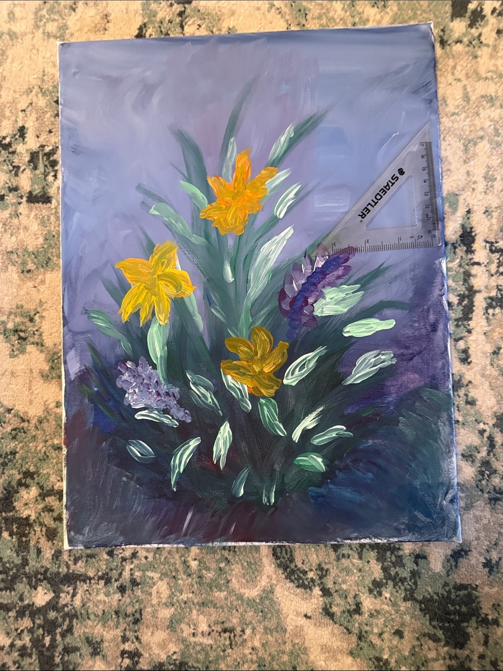 Hand-Painted Floral Canvas Art - Acrylics on canvas